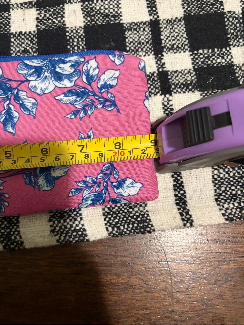 Pink Floral Zip Pouch Women's Accessory